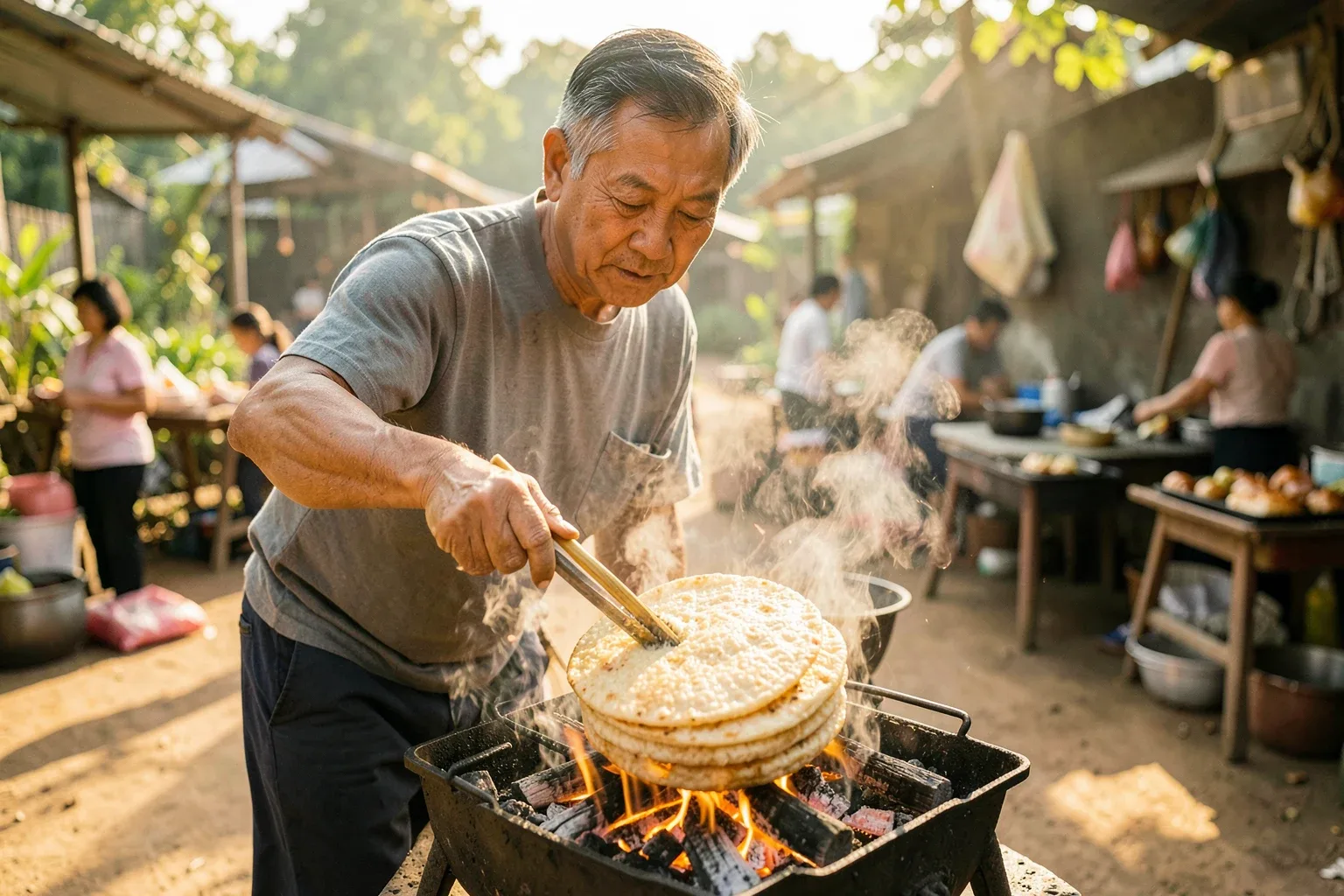Bánh đa Kế: nướng than cho phồng giòn và những cách ăn của người Bắc Giang cũ