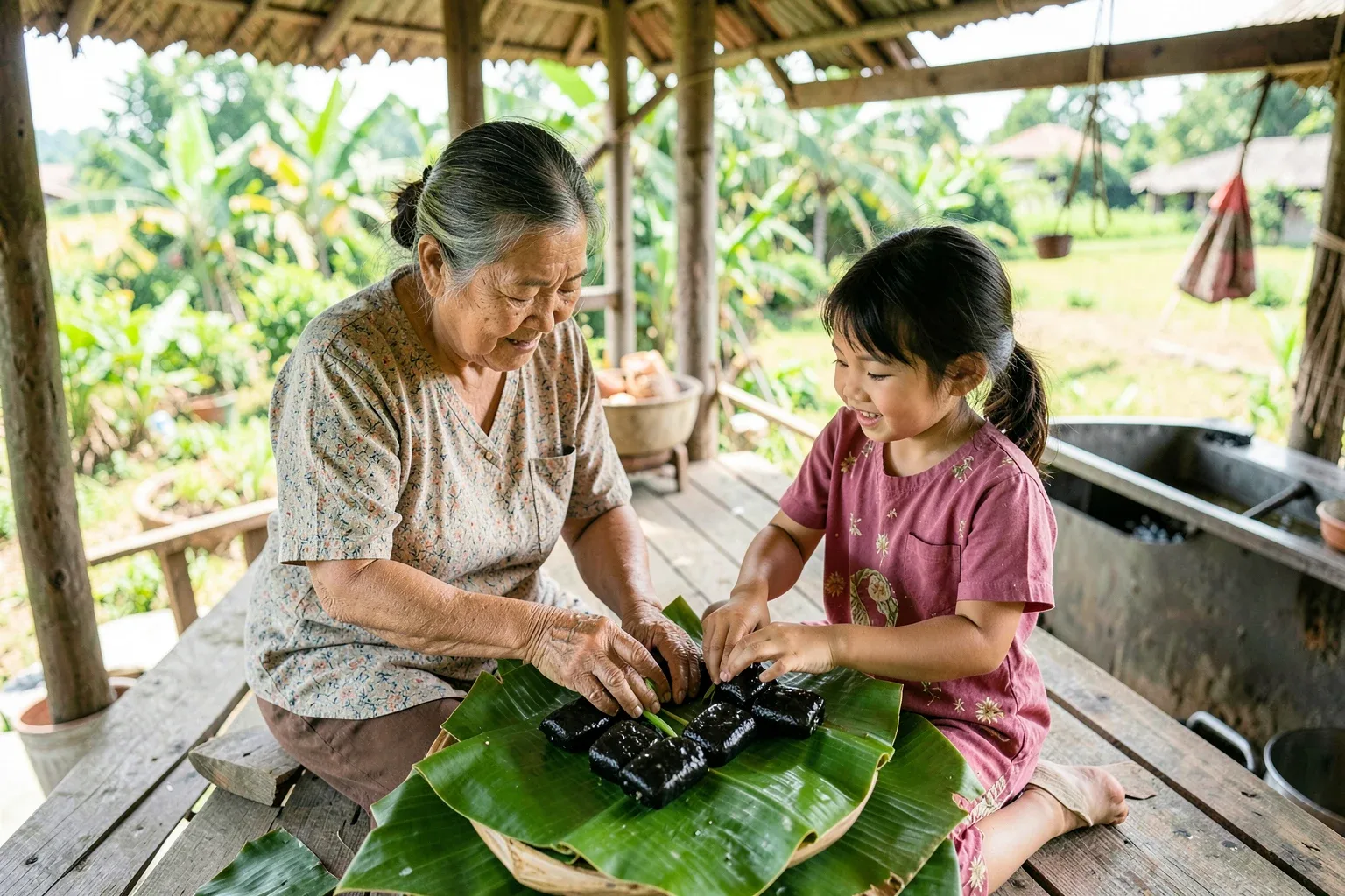 Bánh gai Chiêm Hóa: lá gai, nhân đỗ và cách người Tày gói bánh dịp lễ