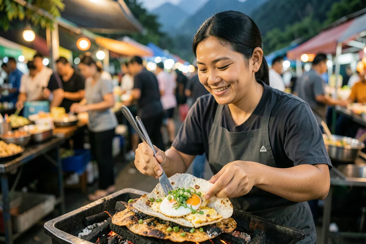 Bánh tráng nướng Đà Lạt: từng lớp trên chiếc bánh và cách nướng than ở nhà