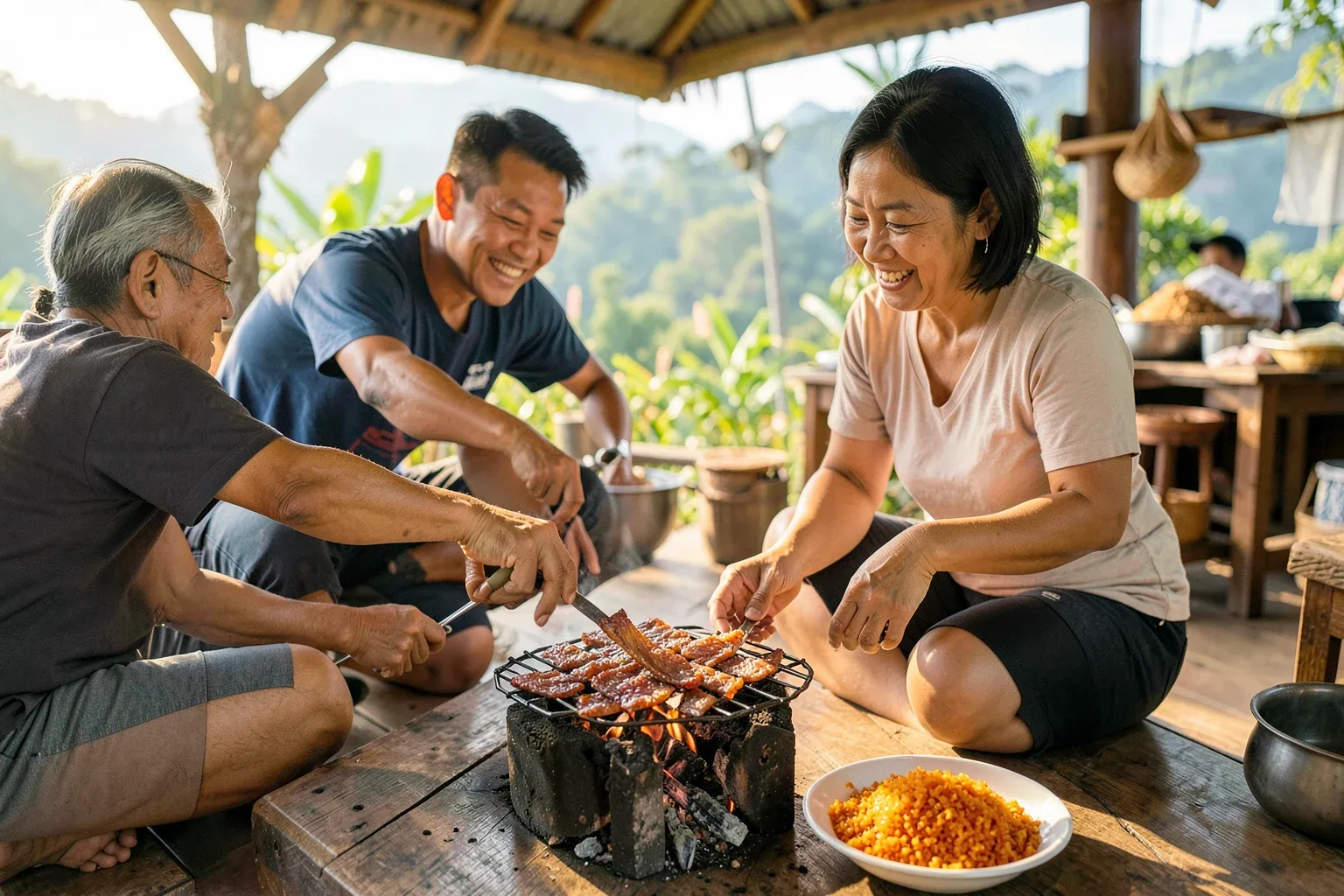 Bò một nắng Krông Pa nướng than chấm muối kiến: ăn đúng điệu Gia Lai