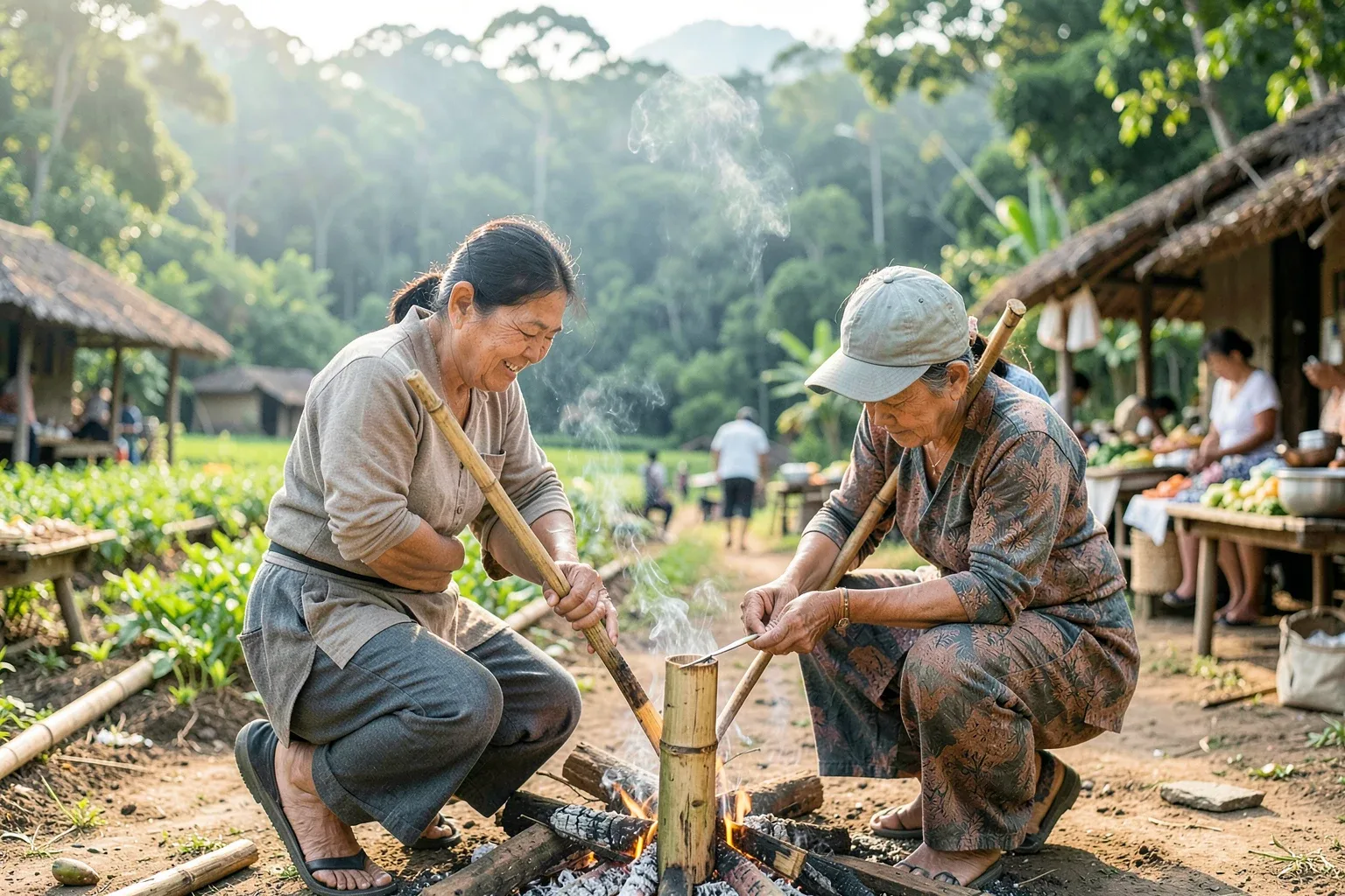 Canh thụt của người M'nông: nấu trong ống lồ ô, vì sao phải "thụt" và ăn ra sao