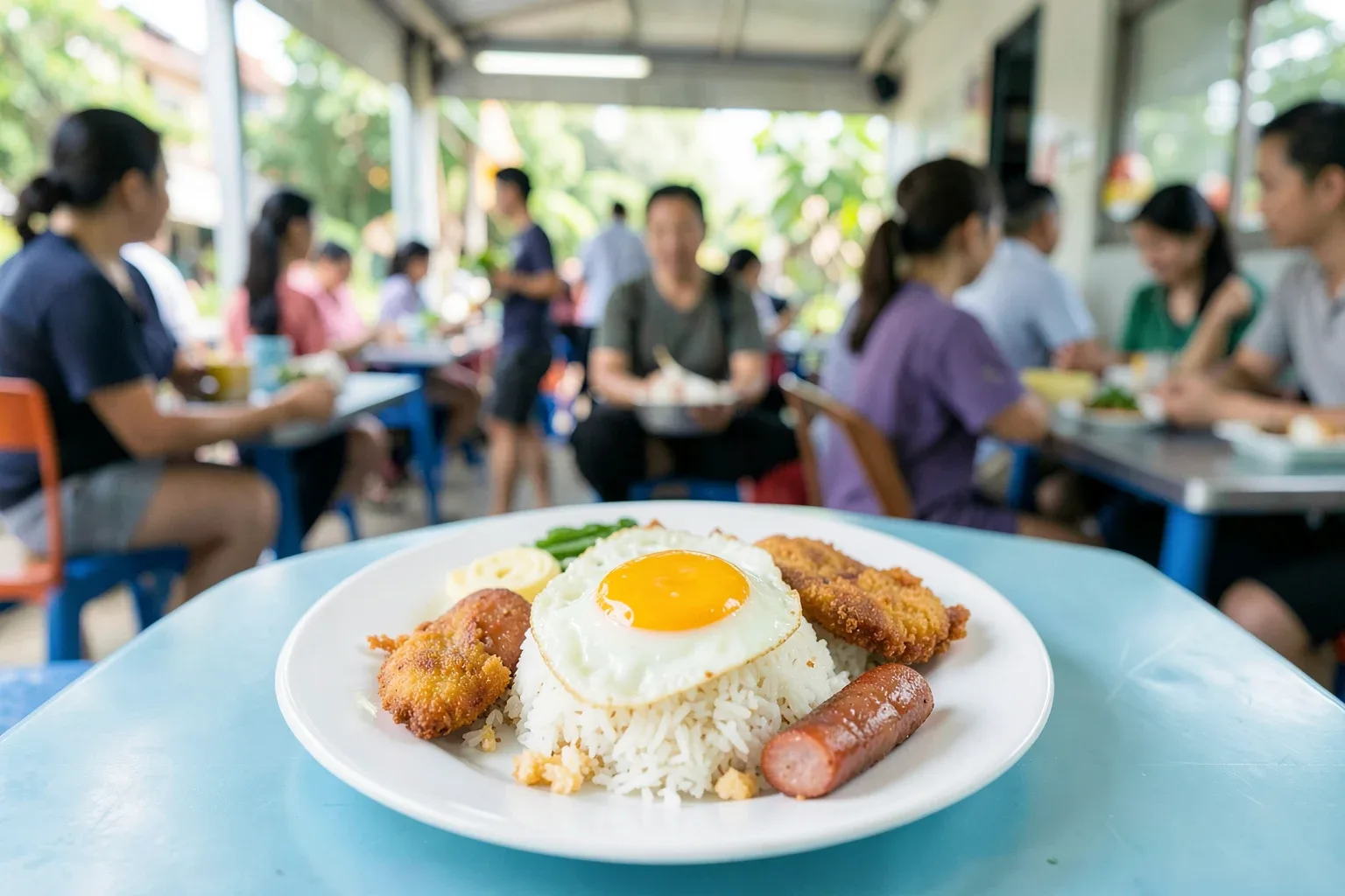 Cơm tấm Long Xuyên: lạp xưởng tươi, trứng ốp và nước mắm sệt