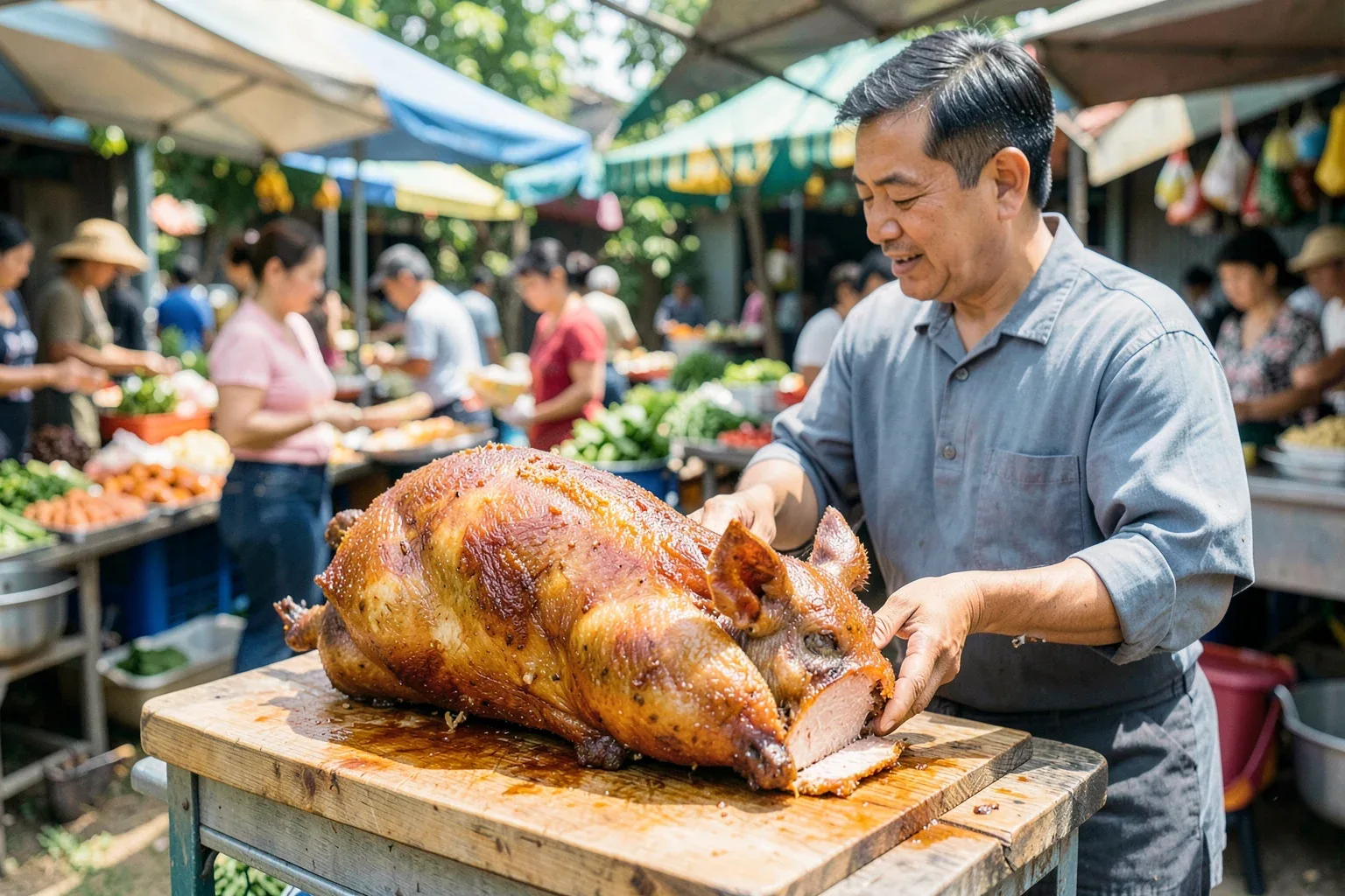 Lợn quay Lạng Sơn: vì sao da giòn rộp và ăn sáng với lợn quay