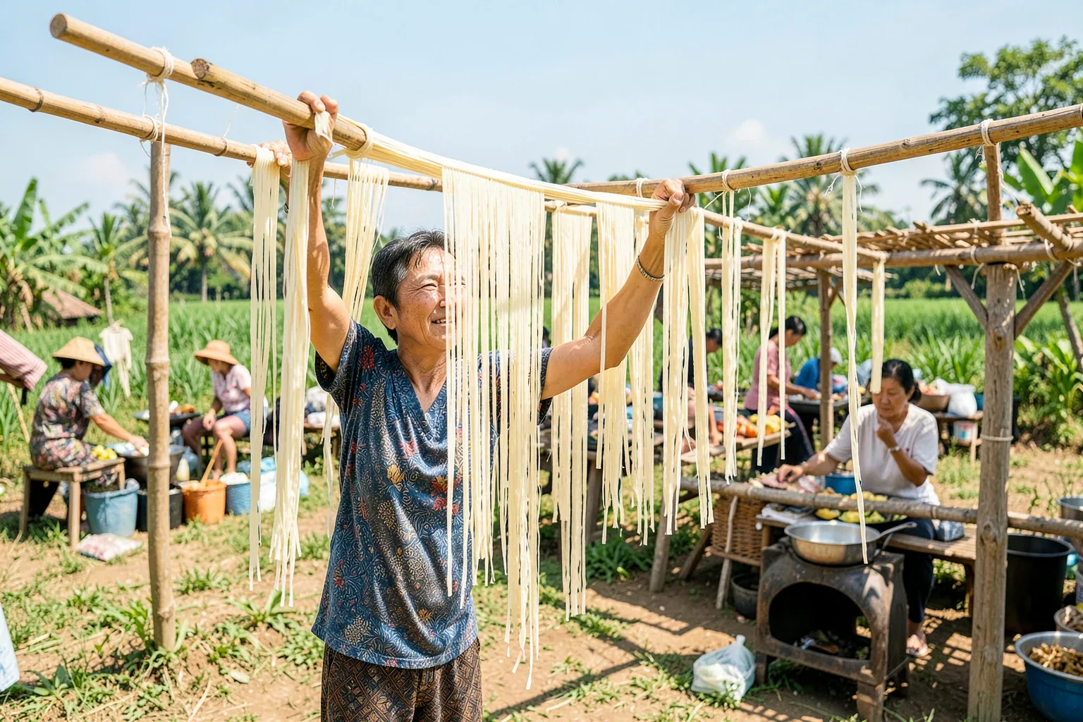Mì Chũ Lục Ngạn: chọn sợi mì gạo, xào, trộn và nấu canh cho ngon