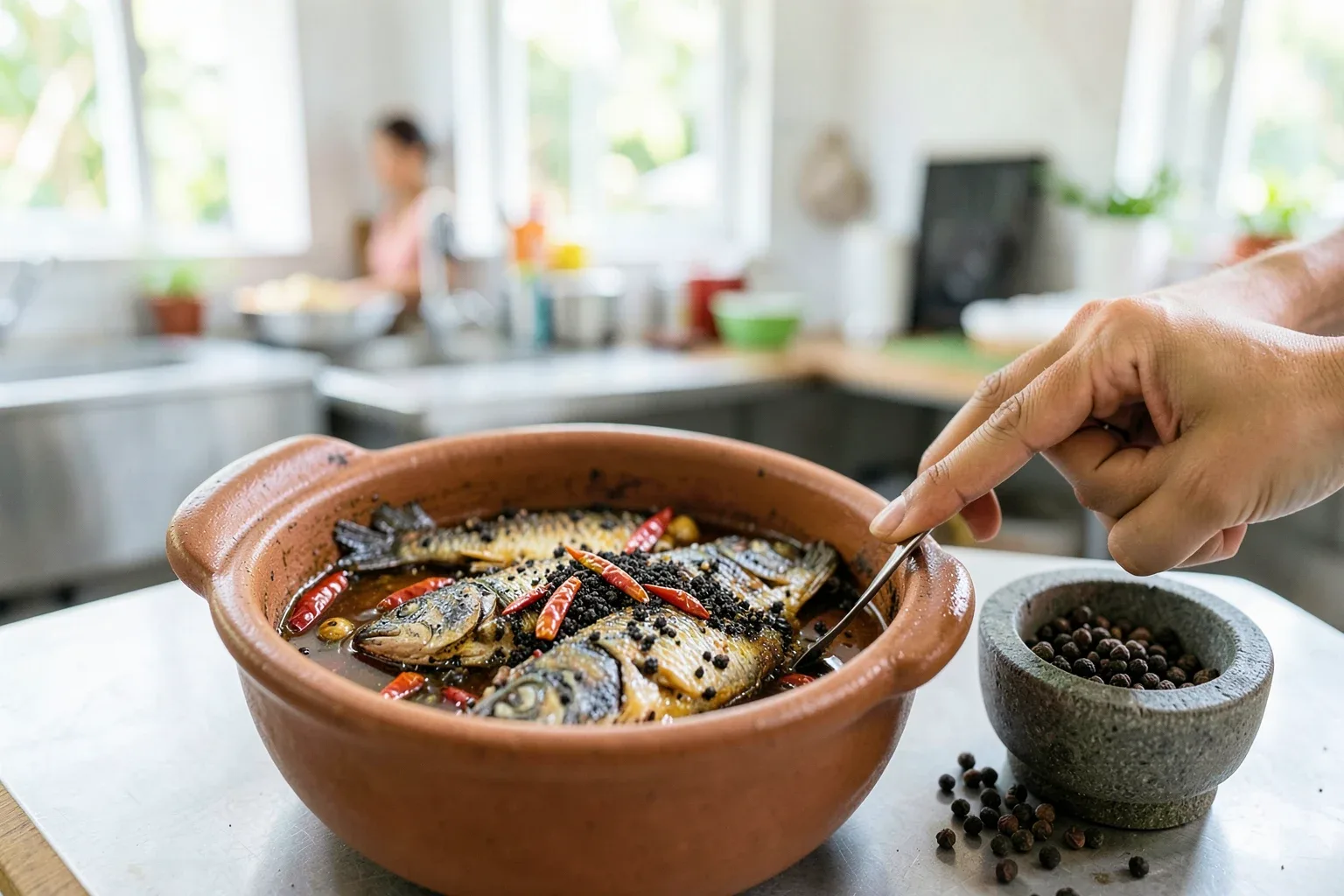 Nấu với tiêu Vĩnh Linh: cá kho tiêu, gà rang tiêu và tiêu xanh kiểu Quảng Trị