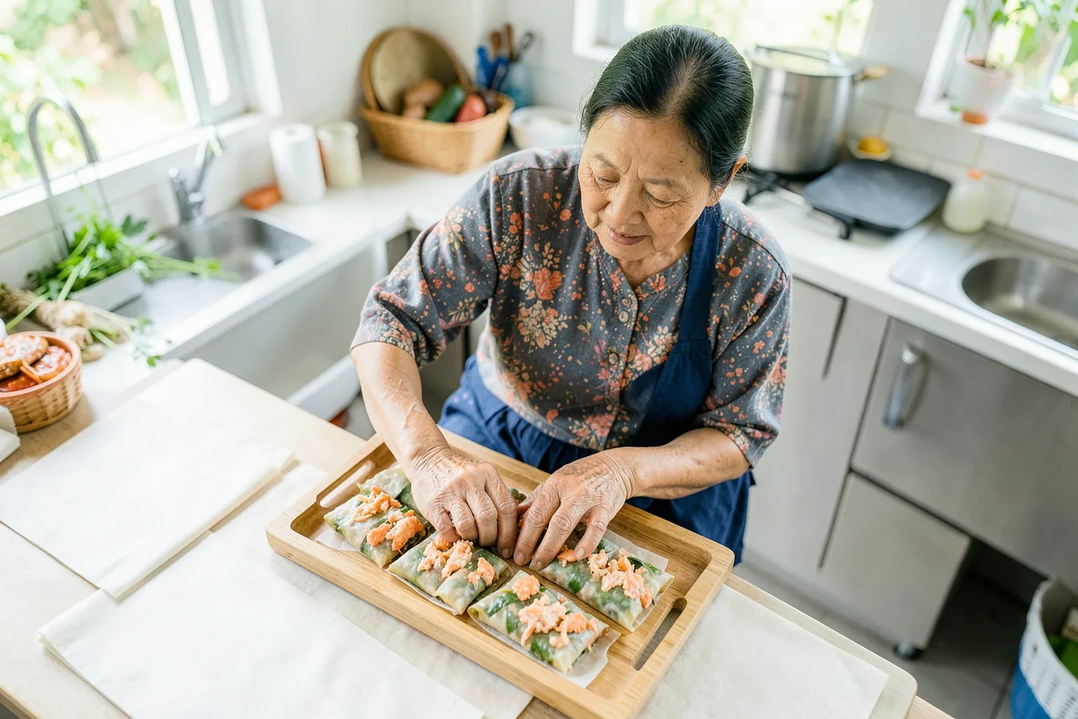 Nem cua bể Hải Phòng: nem vuông nhân cua, cách cuốn và chiên giòn lâu