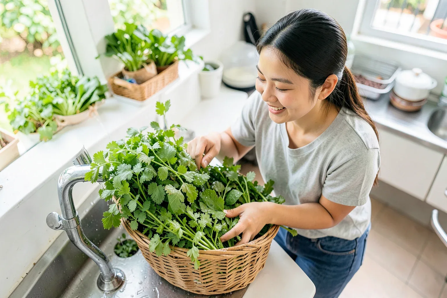 Rổ rau sống theo món: vì sao bún chả có kinh giới, phở Nam có húng quế