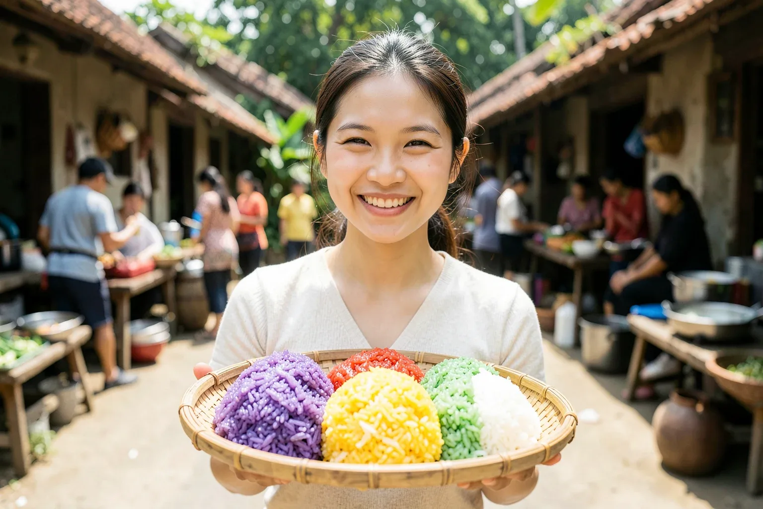 Xôi ngũ sắc người Thái Sơn La: nhuộm lá gì, đồ thế nào cho dẻo