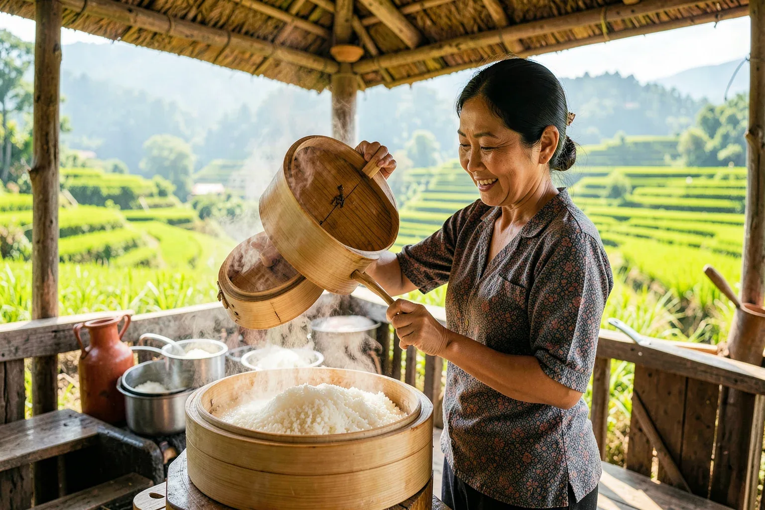 Xôi Tú Lệ (Yên Bái cũ): người Thái đồ xôi thế nào và ăn với gì cho đúng điệu