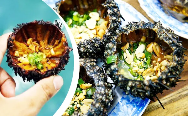 Thưởng thức nhum nướng mỡ hành thơm ngon khi đến Phú Quốc