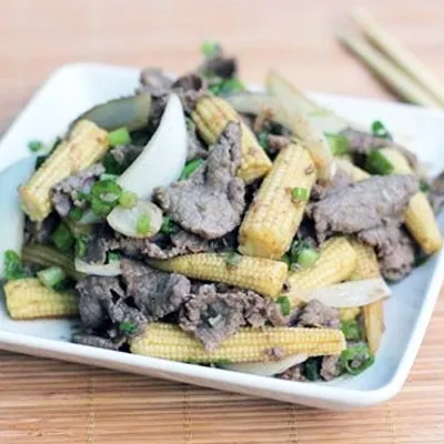 Ngọt ngon hấp dẫn với món thịt bò xào ngô bao tử