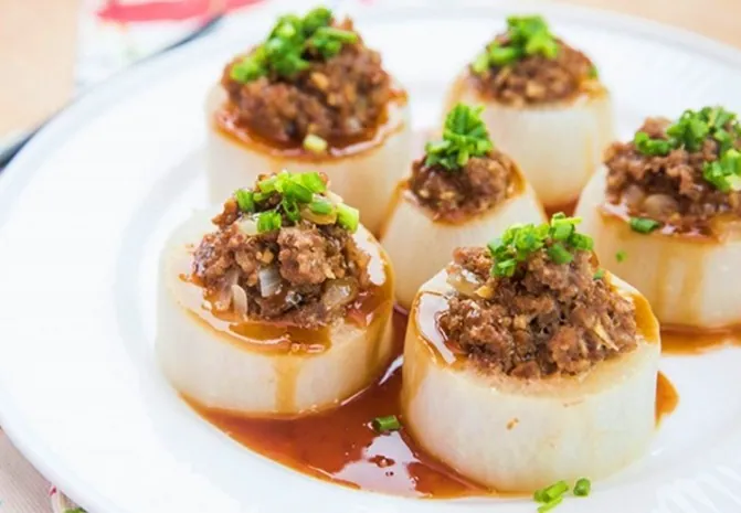 Công thức làm món củ cải nhồi thịt bò siêu ngon
