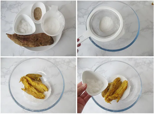 Bánh khoai lang gạo nếp chiên giòn, khó mà giảm cân
